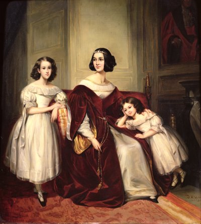 Madame de Nonjon und ihre zwei Töchter, 1839 von Joseph Nicolas Jouy